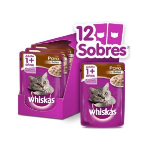 WHISKAS CAJA POUCH 85 GR 1+ PAVO EN SALSA