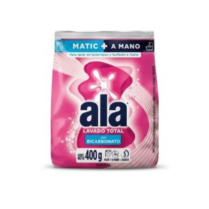 JABON EN POLVO ALA MATIC+MANO C/BIC. 400GR