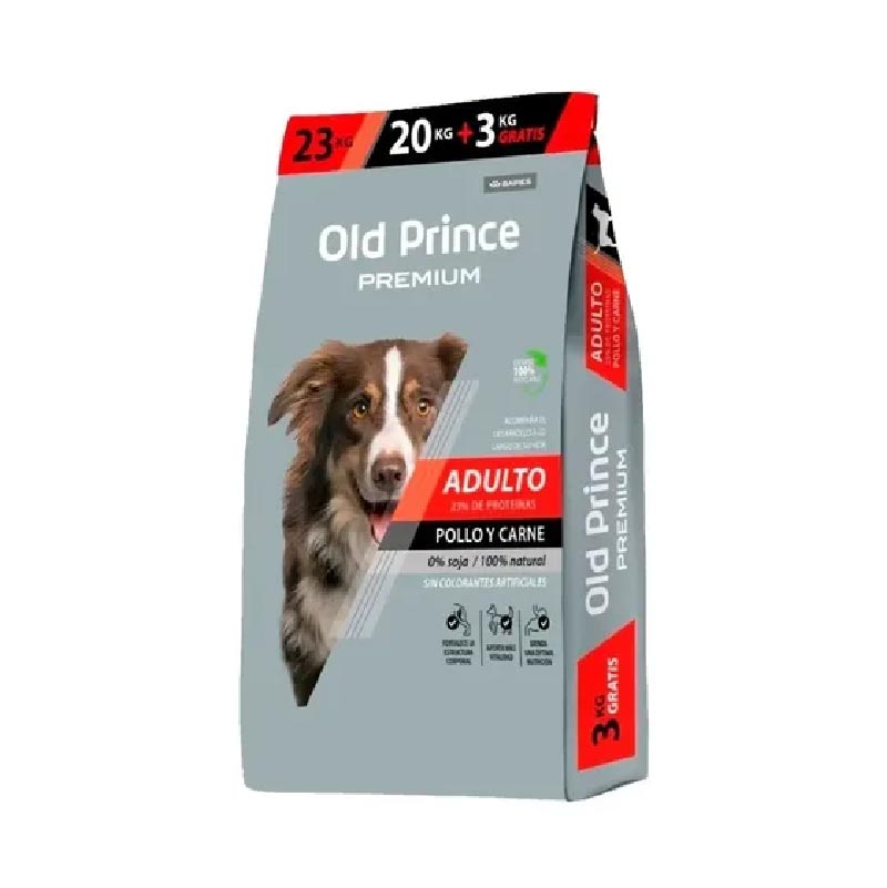 OLD PRINCE PREMIUM ADULTO POLLO Y CARNE 20 + 3 KG